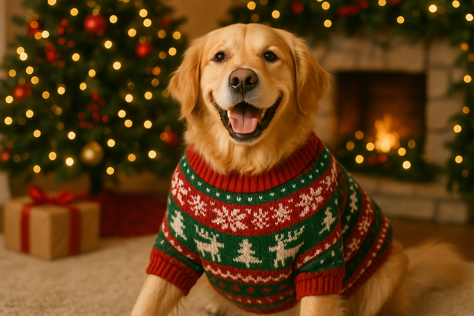 Kun je er een hond met een trui van maken voor de kerst