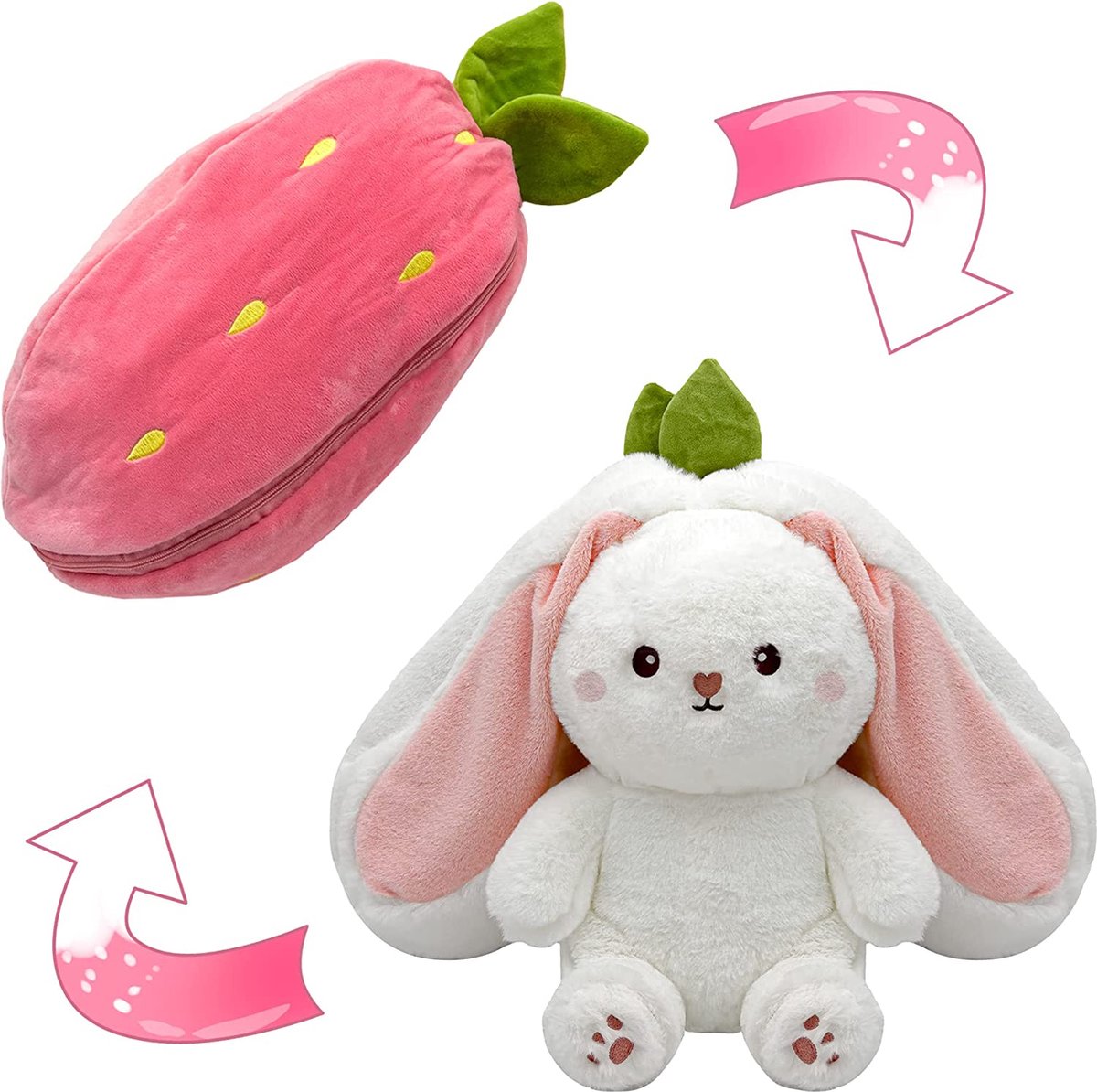 BerryBunny™ - Extra großes 2-in-1 Kuscheltier mit Überraschungseffekt