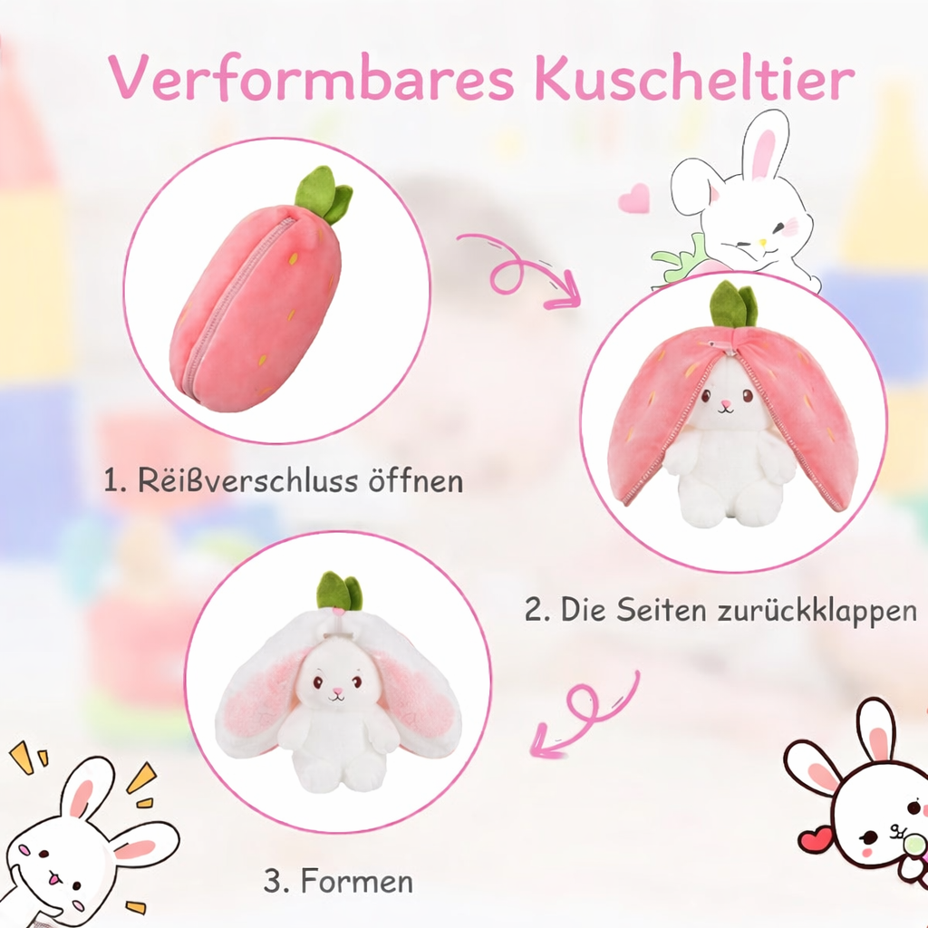 BerryBunny™ - Extra großes 2-in-1 Kuscheltier mit Überraschungseffekt