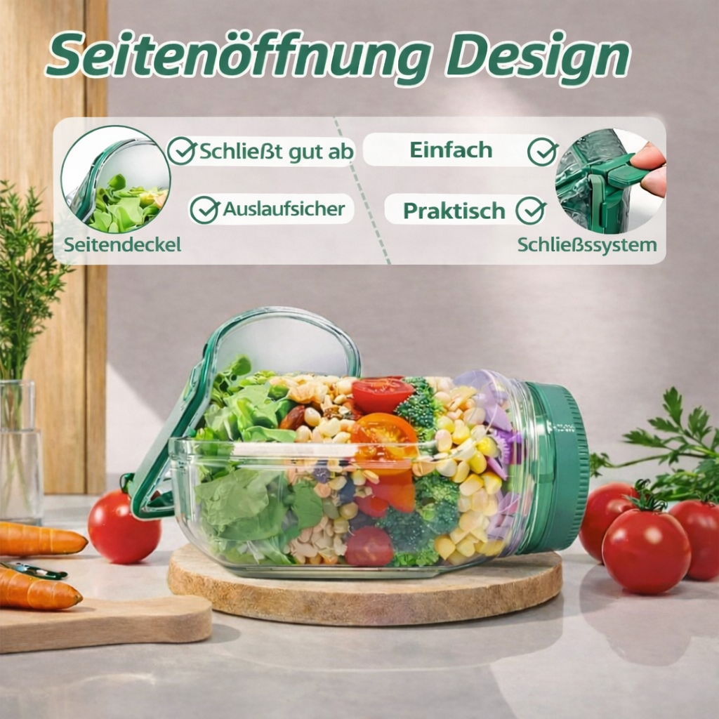 FreshKeep™ – Tragbare, auslaufsichere Lunchbox mit Seitenöffnung