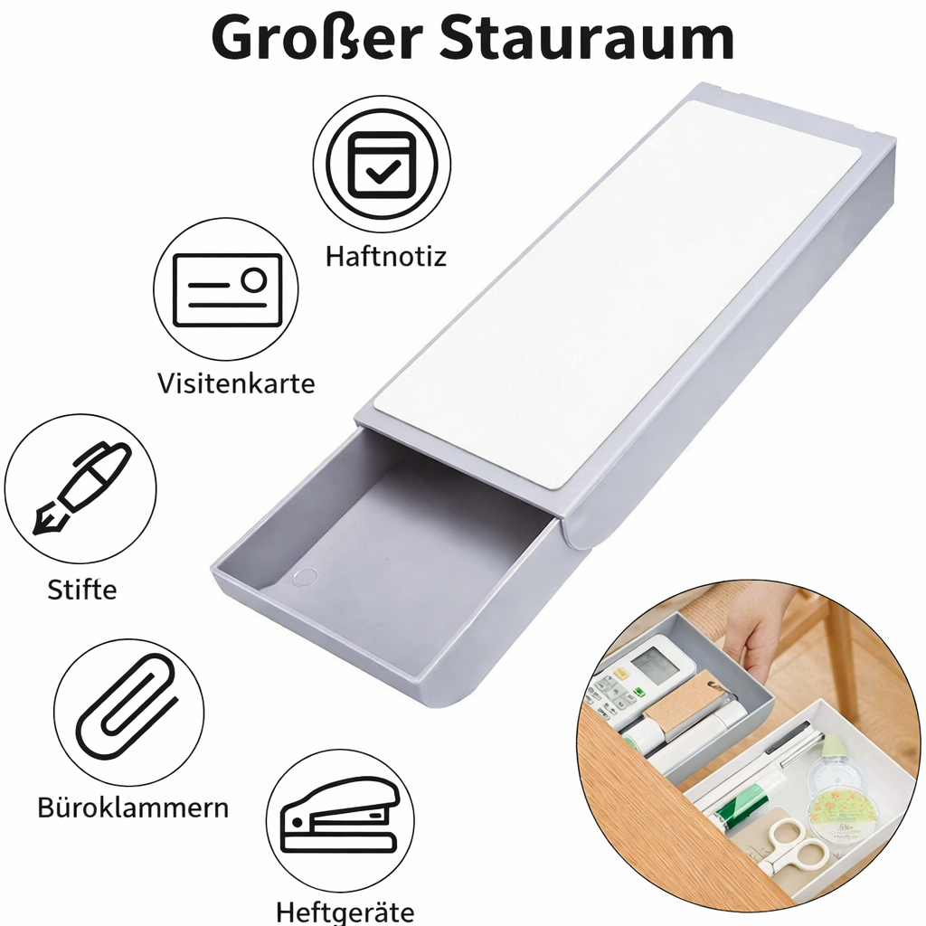 UnderDesk™ - Selbstklebende Untertisch-Schublade gegen Chaos
