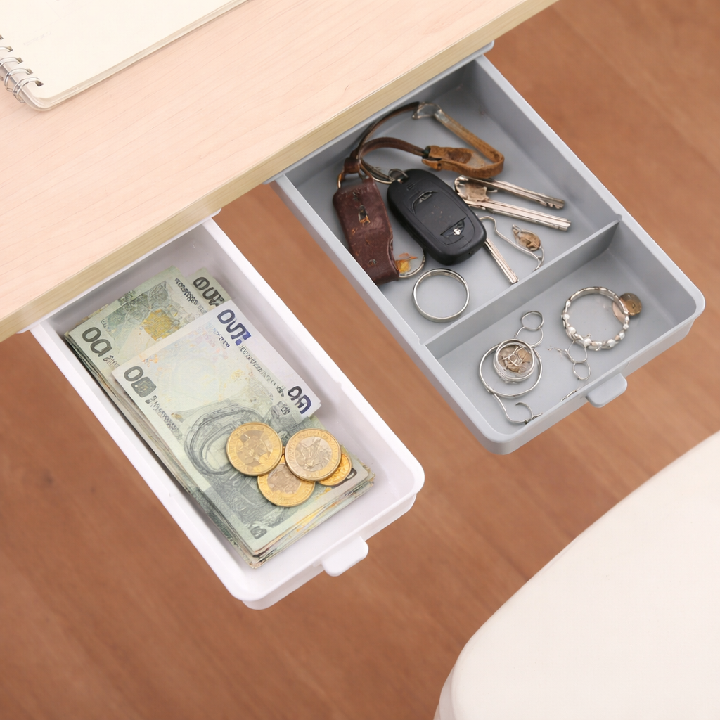 UnderDesk™ - Selbstklebende Untertisch-Schublade gegen Chaos